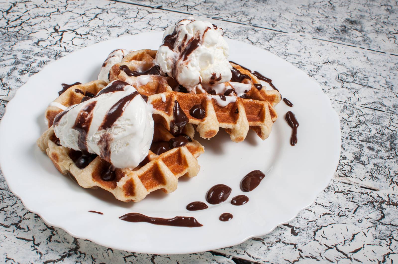 Belgické wafle so zmrzlinou