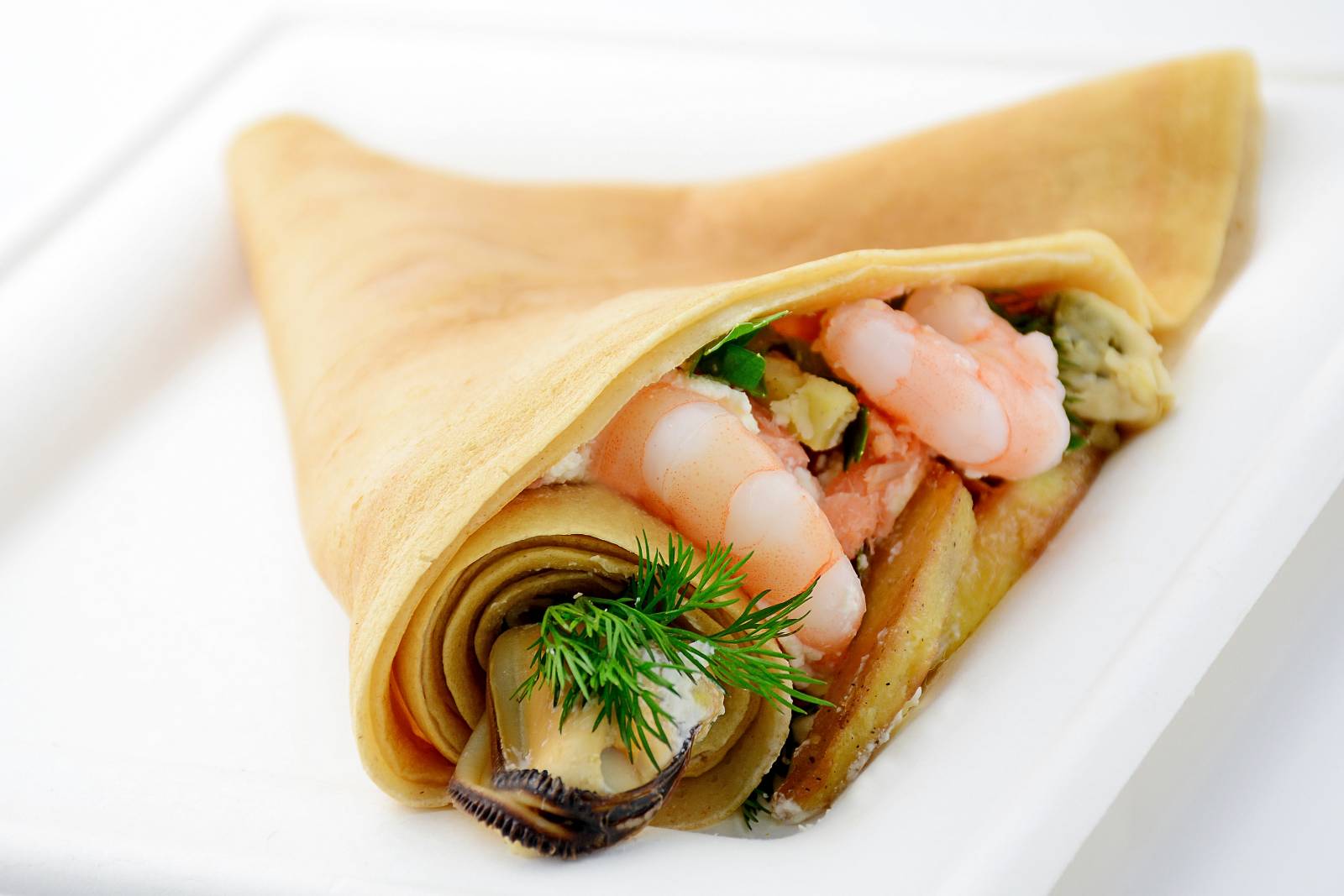 Palacinka s morskými plodmi